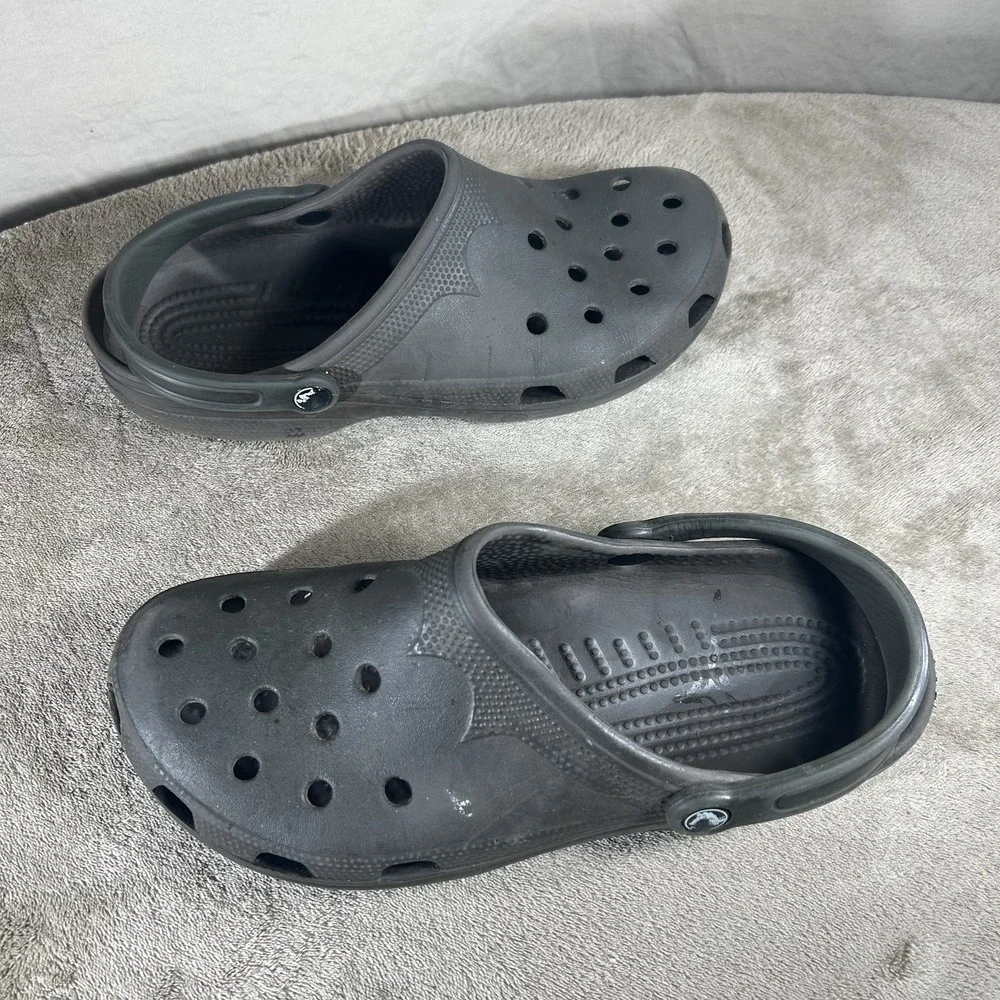 Crocs Classic Clog Mens 10-11 Womens 12-13 Charcoal Grey Slip On Water Shoes
